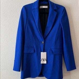 Zara Women's Vibrant Blue Suit Jacket